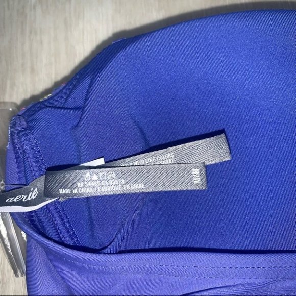 Aerie Tankini Top  Size Medium Purple Blue Strapless Straps Included‎ NWT - Picture 5 of 8
